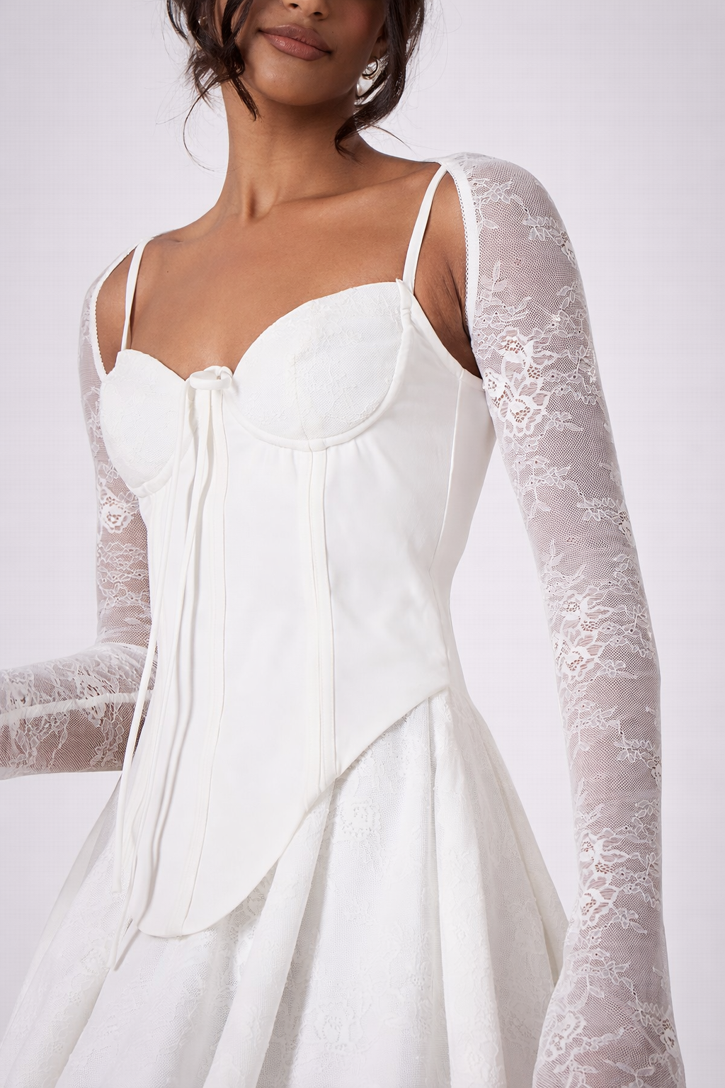 ELENA LACE DRESS - WHITE